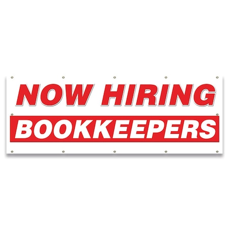 Signmission Now Hiring Bookkeepers Banner Apply Inside Accepting Application Single Sided B-120-30205